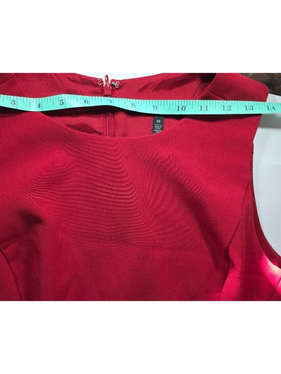 Sleeveless Dress Red Size 10 career office lined white house black market - Picture 6 of 12